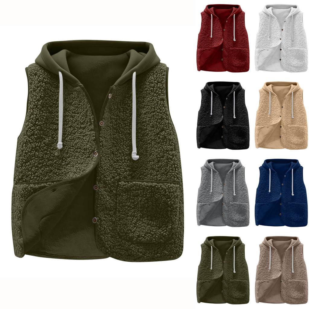 Women's Fashion Casual Loose Lamb Wool Female Short   Winter  Vest