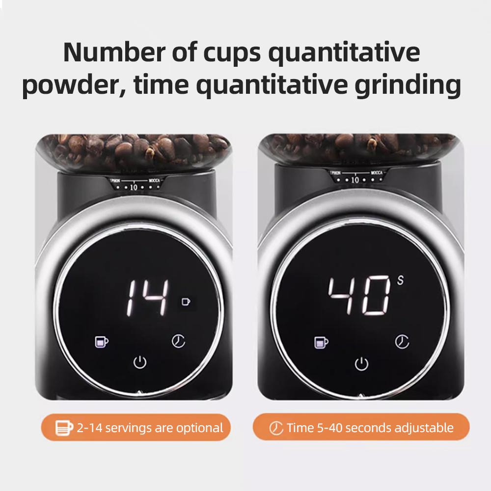 Molinillo de café en grano de fresa cónica para café expreso/prensa francesa/cafetera turca con pantalla táctil