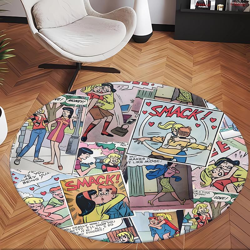 Archie Comics (5) Runder Büroteppich Dekorativer Bodenteppich für Büro Schlafzimmer Wohnzimmer und Wohnbereich