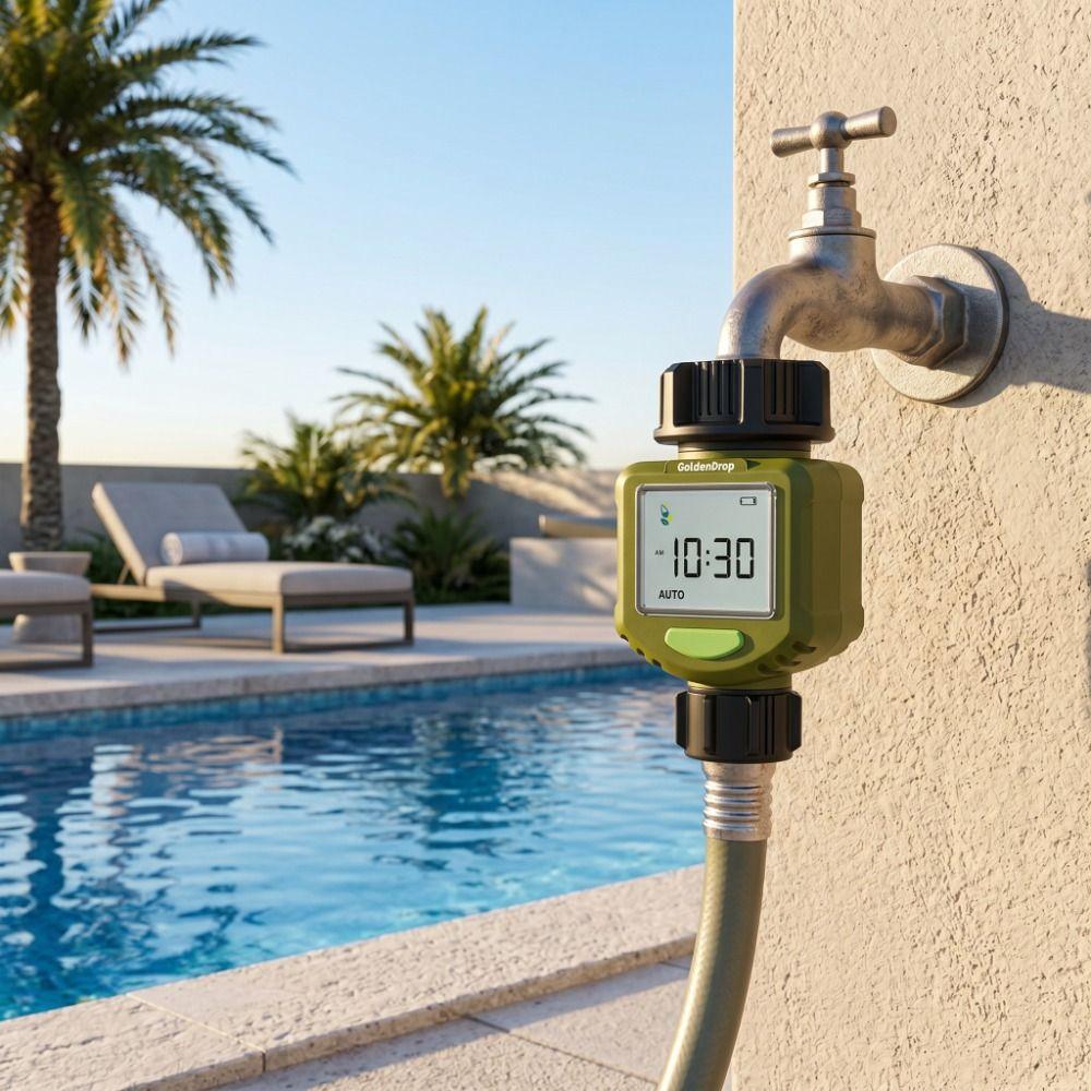 IPX6 Waterproof Digital Water Flow Meter LCD Display Digital Water Meter  Garden Irrigation