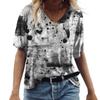 Cute Frog Cat 3D Printed T-shirt for Women's Summer V-neck