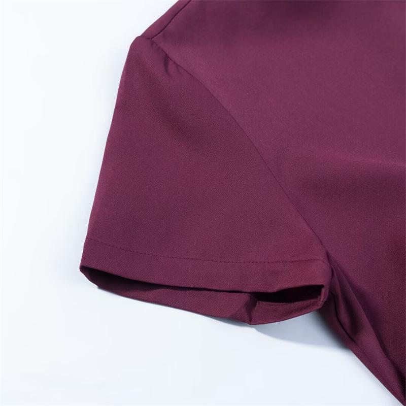 2026 New European & American Women's Short Sleeve Slim Fit Solid Color Dress