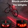 Bicycle Laser Parallel Line Taillight Waterproof Mountain Bike 2 Lasers Starry Sky 5LED Laser Taillight Safety Warning Taillight