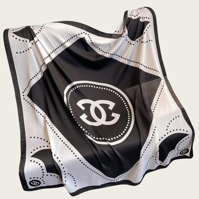 Hangzhou Silk Satin Brocade Scarf 110x110: Versatile Large Silk Feel Shawl for Air Conditioning