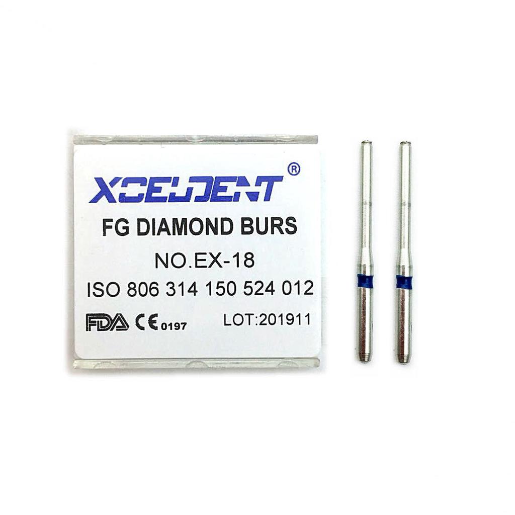 10PCS Dental Diamond Burs Drill Polishing Smoothing Whitening Tool For High Speed Handpiece Medium EX-18