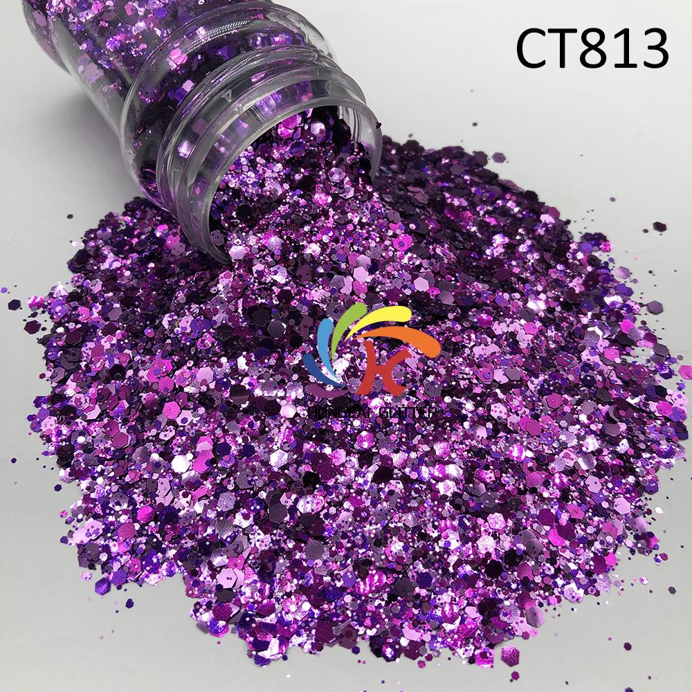 Polyester Glitter Metallic Chunky Mixed Glitter Bulk for Nail Art Epoxy Resin Crafts Christmas Decorations