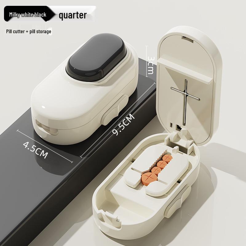 Pill Cutter & Splitter: Precise Shearing Tool, Multi-functional Portable Pill Box