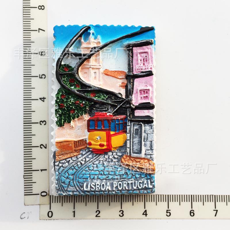 Hand-Painted Resin Magnetic Souvenir Stickers from Portugal