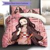 Nezuko Kamado Pattern Bedding Quilt Set  Home Decoration  Gift (1 * duvet cover + 2 * pillowcase  without core)