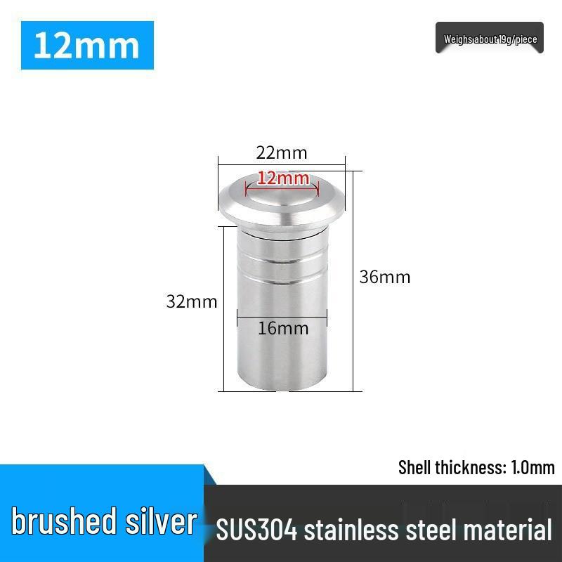 304 Stainless Steel Dustproof Door Bolt Plug with Concealed Top/Bottom and Anti-Sand Cap