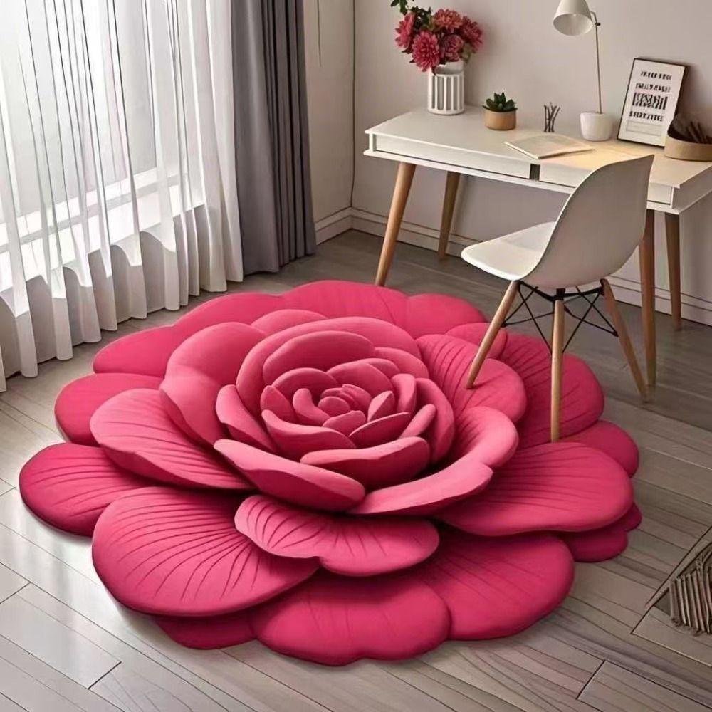 Special-shaped Flower Carpet Non-slip Bathroom Floor Mat Blanket  for Living Room Tea Table Bedside