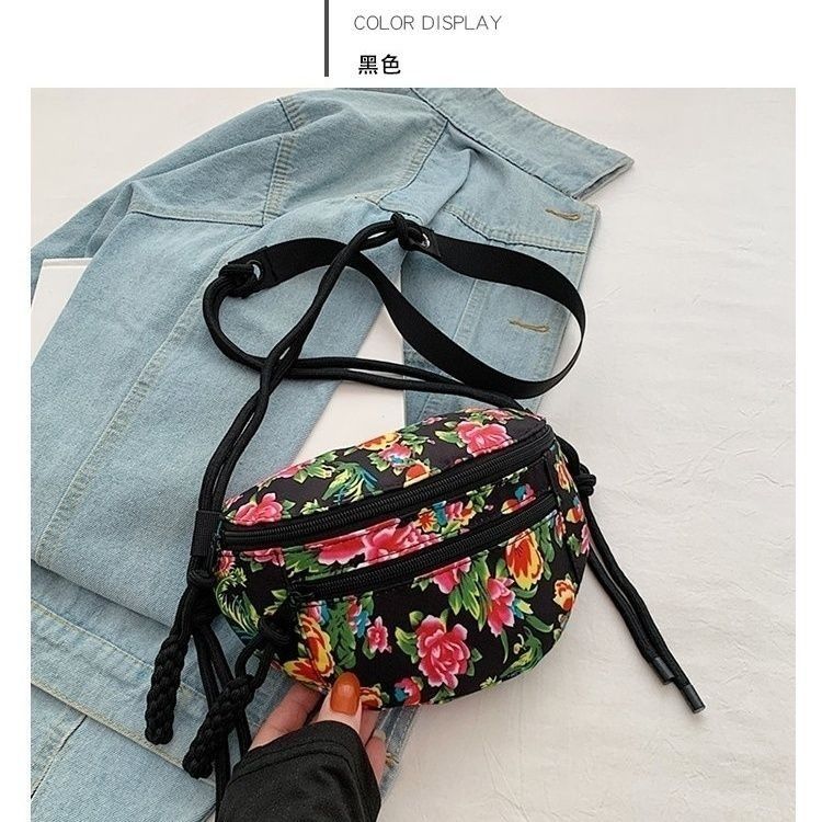 Women's Shoulder Crossbody Bag Printed Multi Pocket Small Bag Printed Ethnic Bag Casual Waist Bag Chest Bag