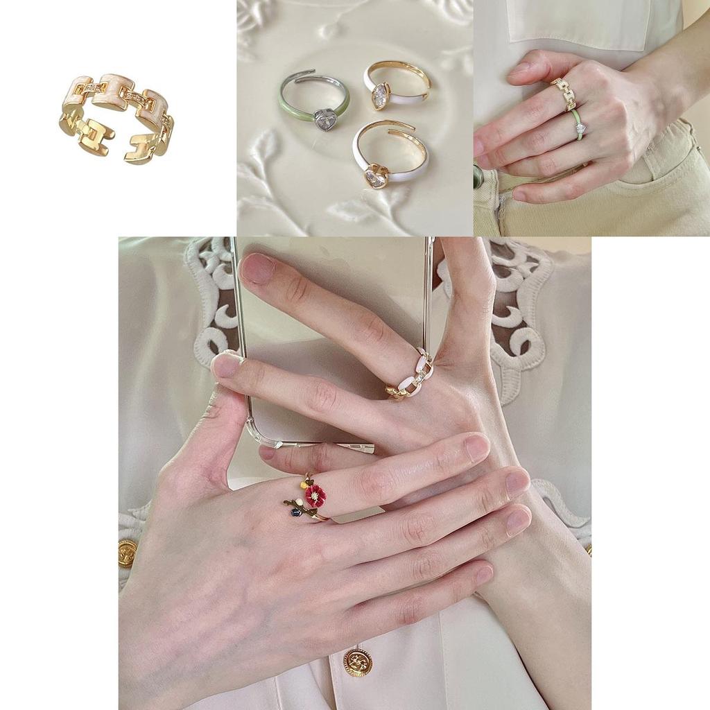 Eleganter Zirkonia-Ring in Herzform für Damen Stilvolles offenes verstellbares Design 2022