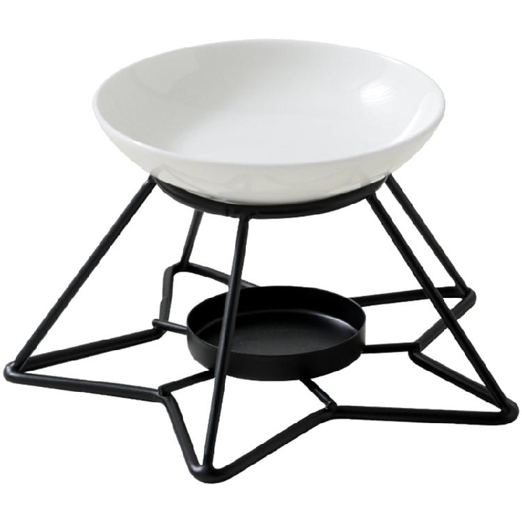 

Modern Wax Melt Aromatherapies Burners with Ceramics Bowl Metal Star Tealight Candle Holder for Living Room or Bedroom 1