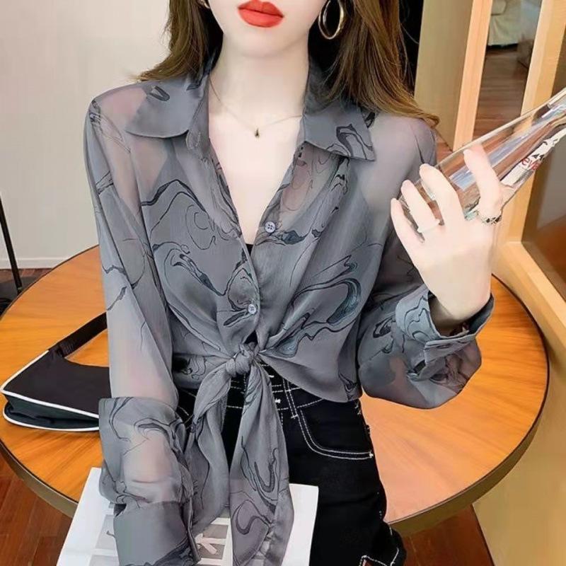 

Летняя женская солнцезащитная одежда, УФ-дышащая ультратонкая куртка-рубашка с длинными рукавами XXL серый