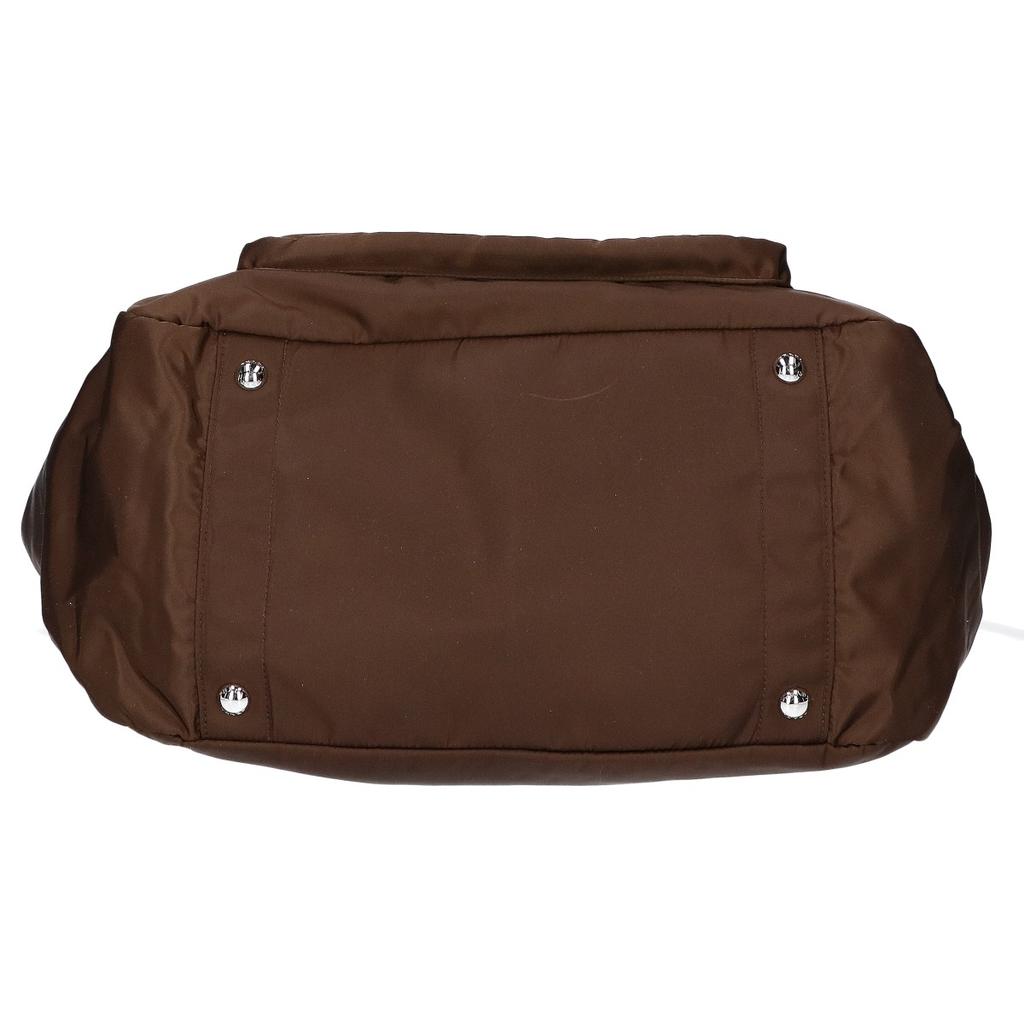 PRADA Excellent condition 1BG102 Re-Nylon x Leather Baby Bag/Mother's Bag Shoulder bag BrownUsed