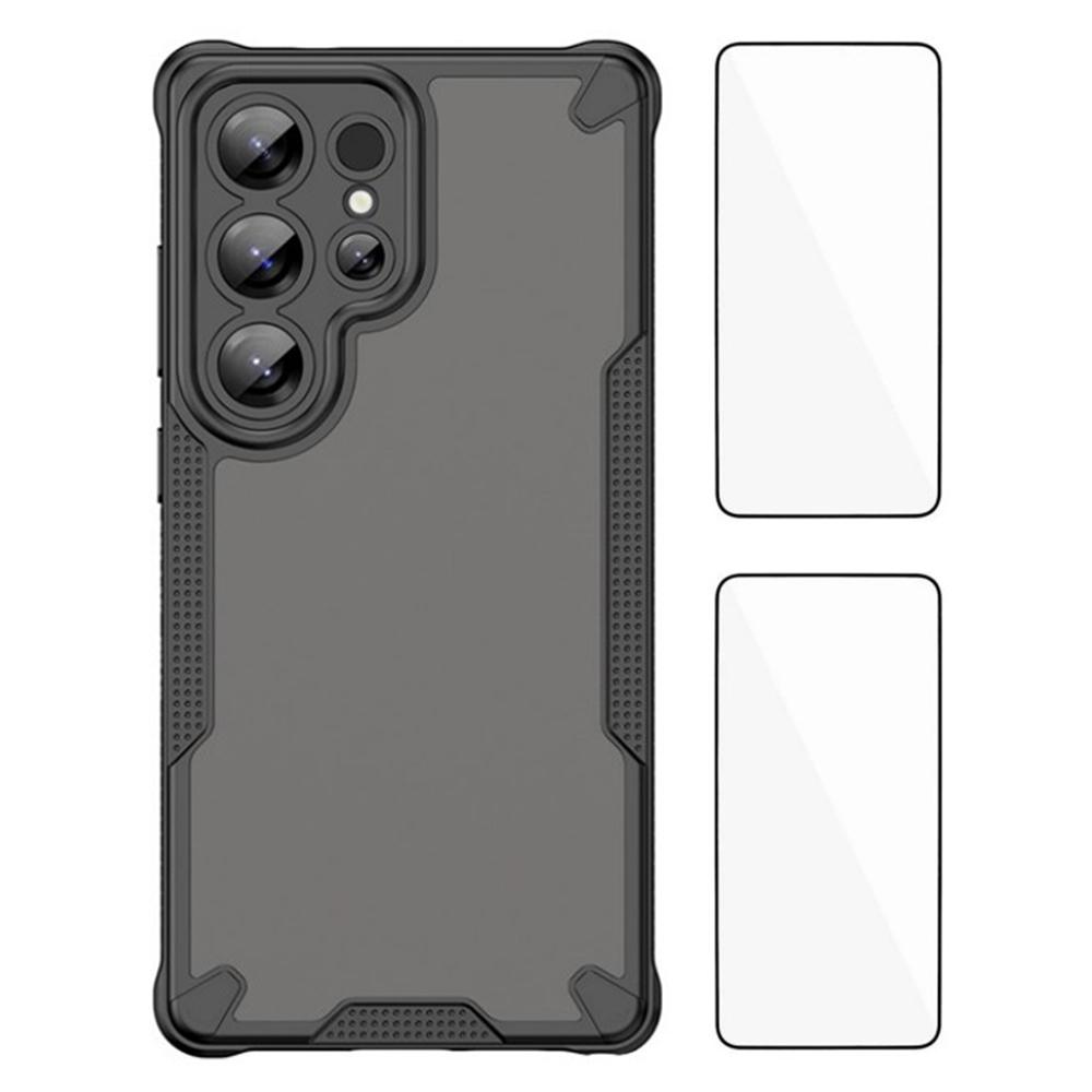 WANLONFENG MFFJ Series For Samsung Galaxy S25 Ultra Back Cover with 2PCS Tempered Glass TPU+Acrylic Phone Case