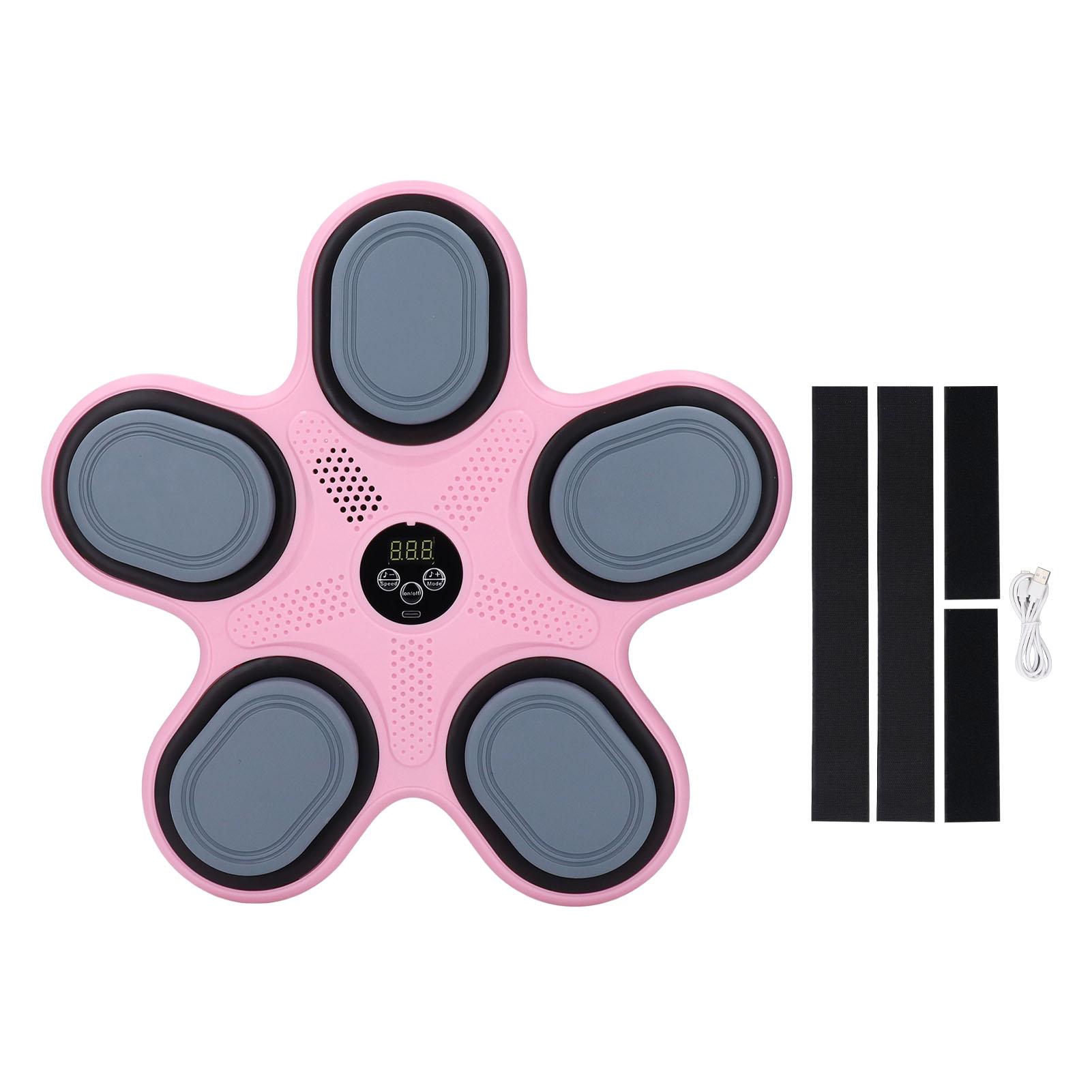 

Умный музыкальный боксерский тренажер с настенной мишенью, регулируемая скорость удара, настенное крепление Bluetooth розовый