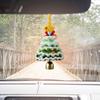 Handmade Mini Knitted Christmas Tree Ornament Multi-Layered Crochet Snow Flocked Tree with Gold Bells