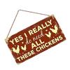 Funny Chicken Coop Signs Red Outdoor Farmhouse Decor Wood Hanging Wall Art Hanging Plaque for Chicken Lovers
