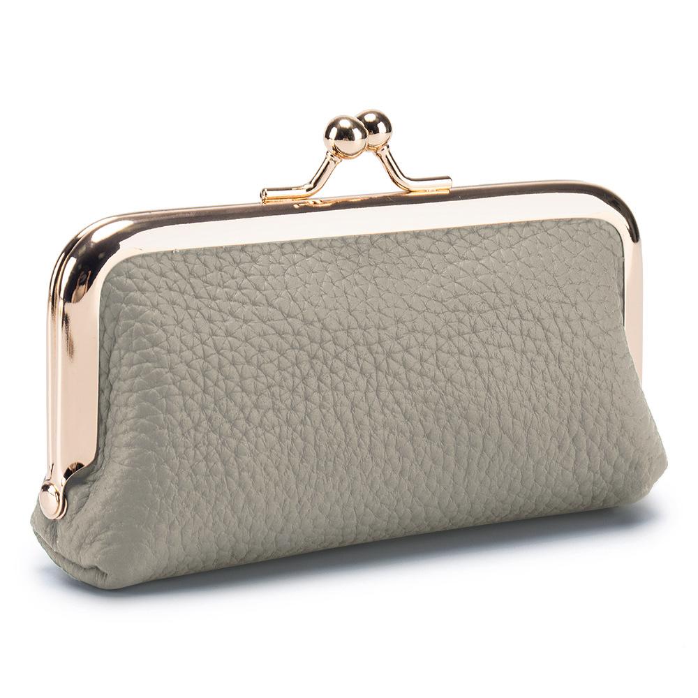 New niche change bag mini first-layer cowhide storage bag women's fashion mouth red envelope small clip bag tide