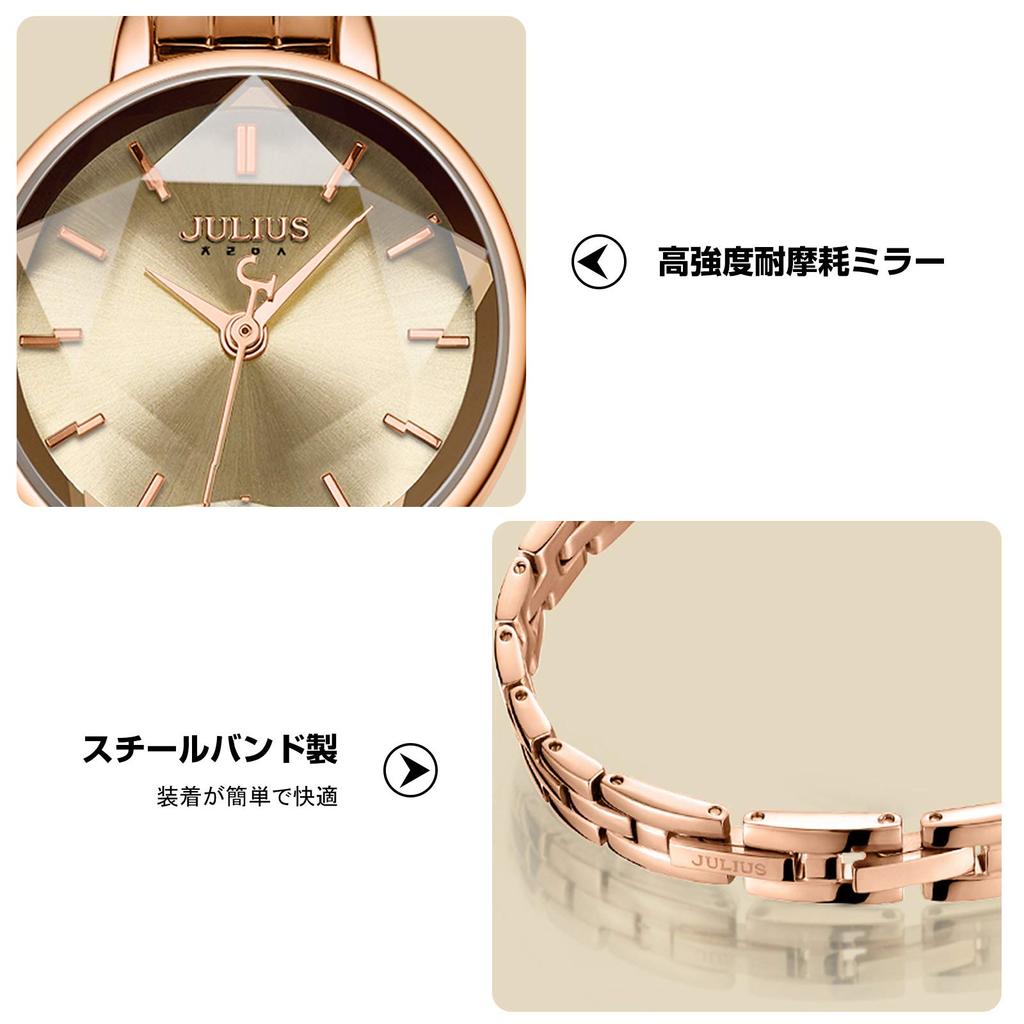 RORIOS Fashion Water 3D Stainless Steel Made In Quartz Rose Perfect for Commuting and School Women's Watch, Resistant, Bracelet-Style, Dial, Band,