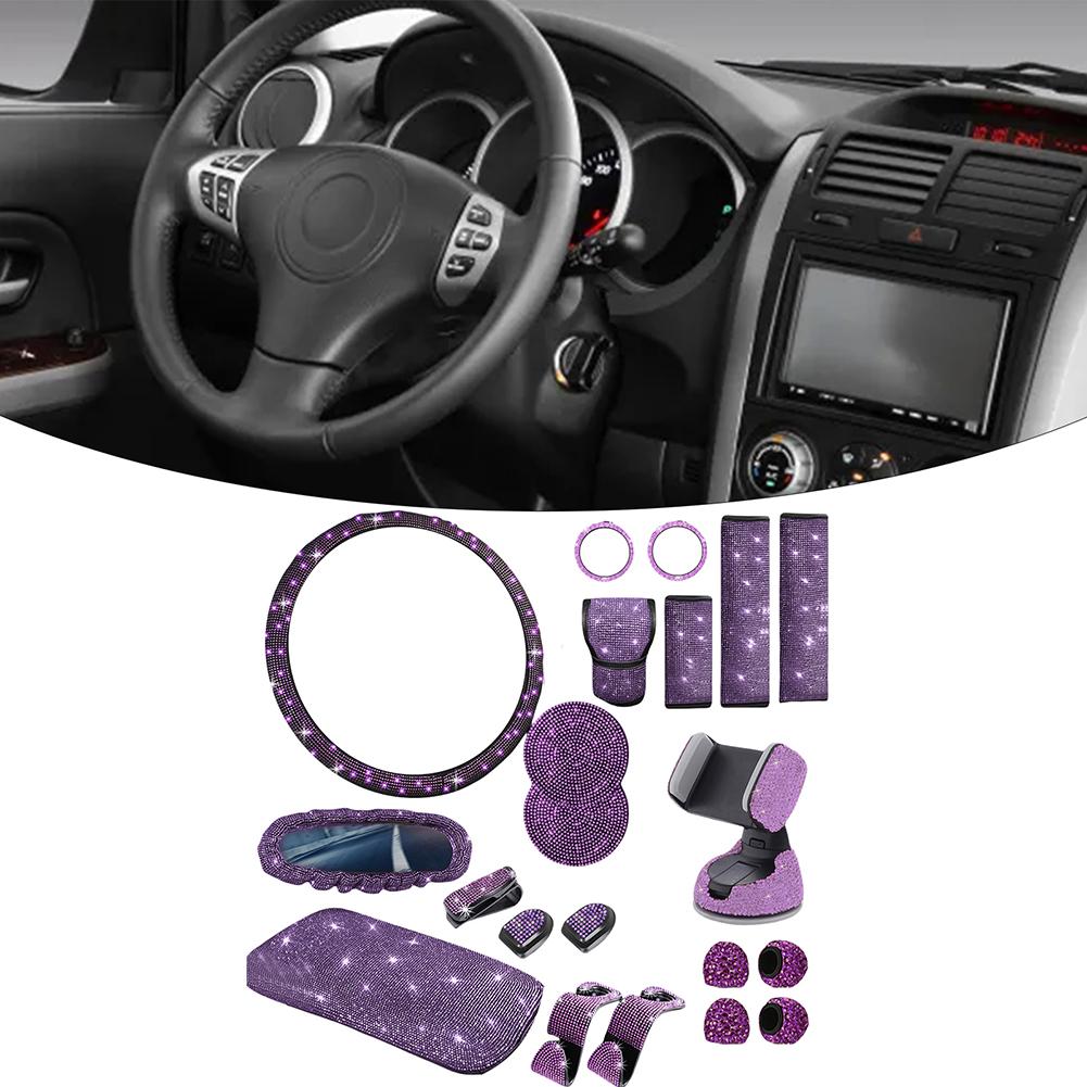 Cohesive Look 21PCS Car Interior Set Steering Wheel Cover