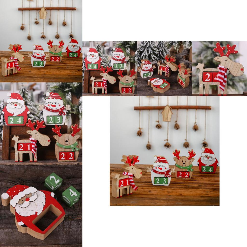 Charming Wooden Christmas Countdown Calendar Decorative Piece With Snowman Design