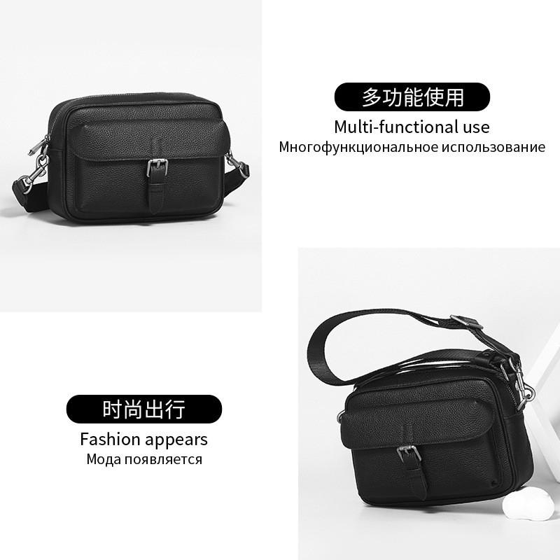 Horizontal Shoulder Bag Men Crossbody With Lid Style Big Brand Simple
