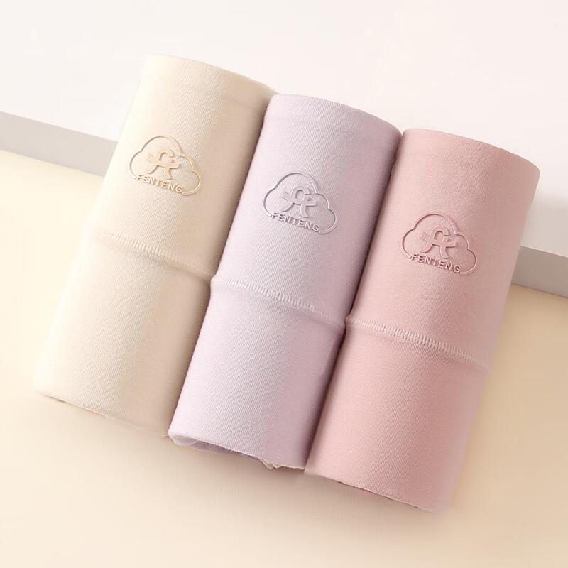 Fenteng Women's High-Waist Cotton Antibacterial Underwear 3-Pack