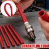 Universal Spark Plug Installation Tool Flexible Rubber Hose Socket Installer Anti Slip Grip for Car Motorcycle Auto Repair Kit