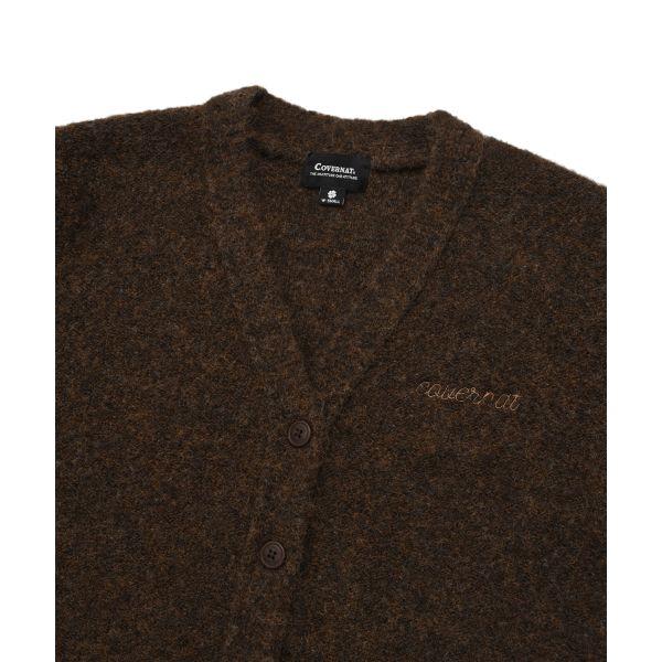 Covernat Logo V-Neck Cardigan Melange Sweater Women sweater Brown CO2304KT81BR