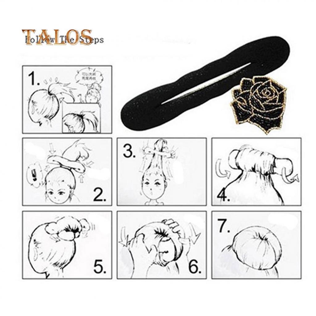 2Pcs Magic Sponge Clip Foam Donut Hair Styling Bun Curler Tool Maker Ring Twist Hairs Trinket