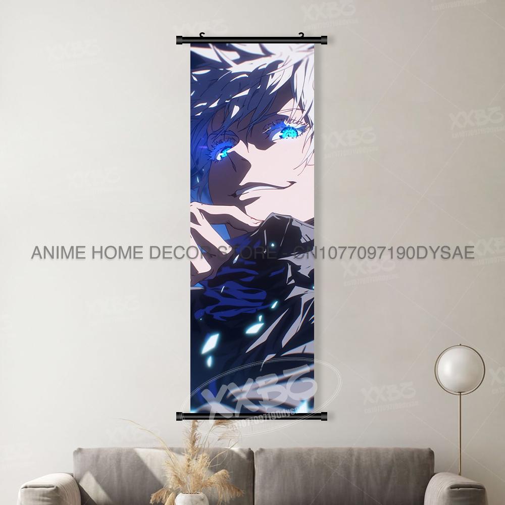 Jujutsu Kaisen Canvas Print Rol Afbeelding Gojo Satoru Muurkunst Hangend Schilderij Hittebloedige Anime Poster Woondecoratie (as the picture,30x90cm(12x36inch))