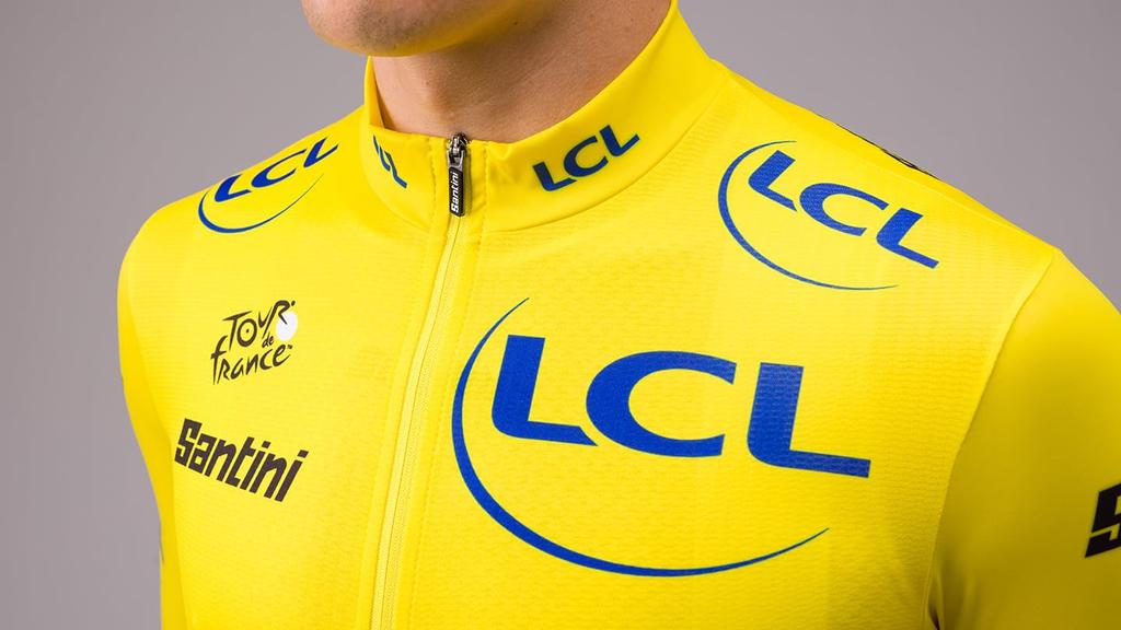 Santini Men's Yellow Tour De France Official Cycling Jersey