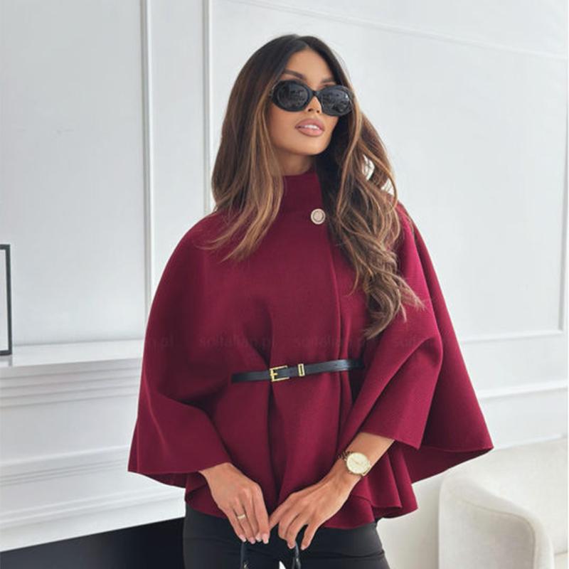 Capa de Mujer Monopecho Manga Murciélago Fina Abrigos Nuevos Casual Holgada Dama de Oficina Chaqueta Chic Elegante Otoño Sólido Chaquetas Moda