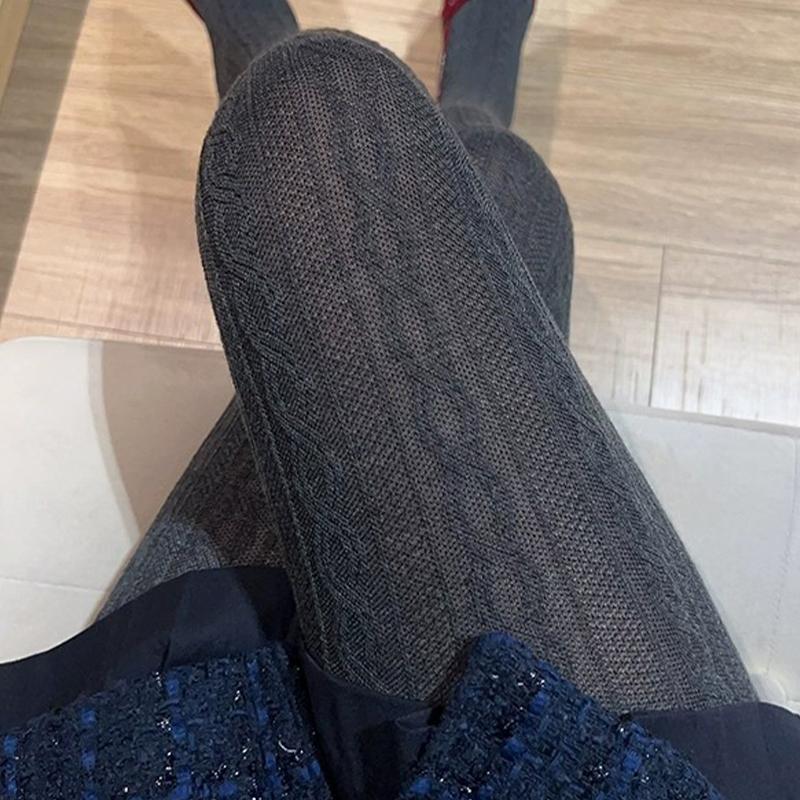 2026 Korean Knitted Tights Women Winter Thermal Light Slimming Japanese Y2K Pantyhose Underwear High Elestic Leggings Stockings