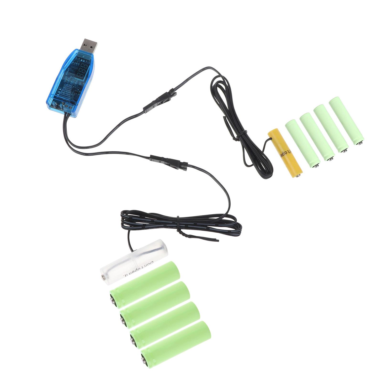 

Универсальный кабель питания 1 к 2 USB типа C к 1,5 В 3 В 4,5 В 6 В 12 В AA+AAA для имитации батареек для радио-светодиодной игрушечной клавиатуры USB