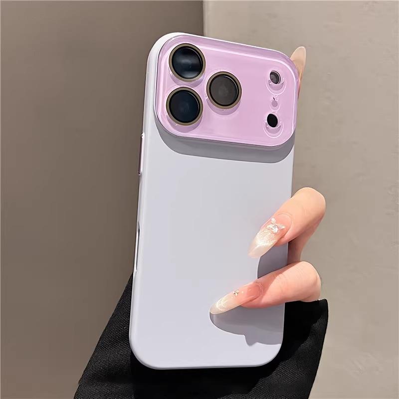 Coque de téléphone luxe en verre avec grande fenêtre pour iPhone 17 16 Pro Max Coques rigides pour iPhone 17 15 14 13 Pro Max Housse de protection pour appareil photo