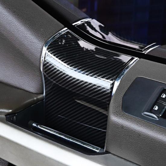 Interior Door Handle Panel Trim Decor Cover For Ford F150 2015- Carbon Fiber