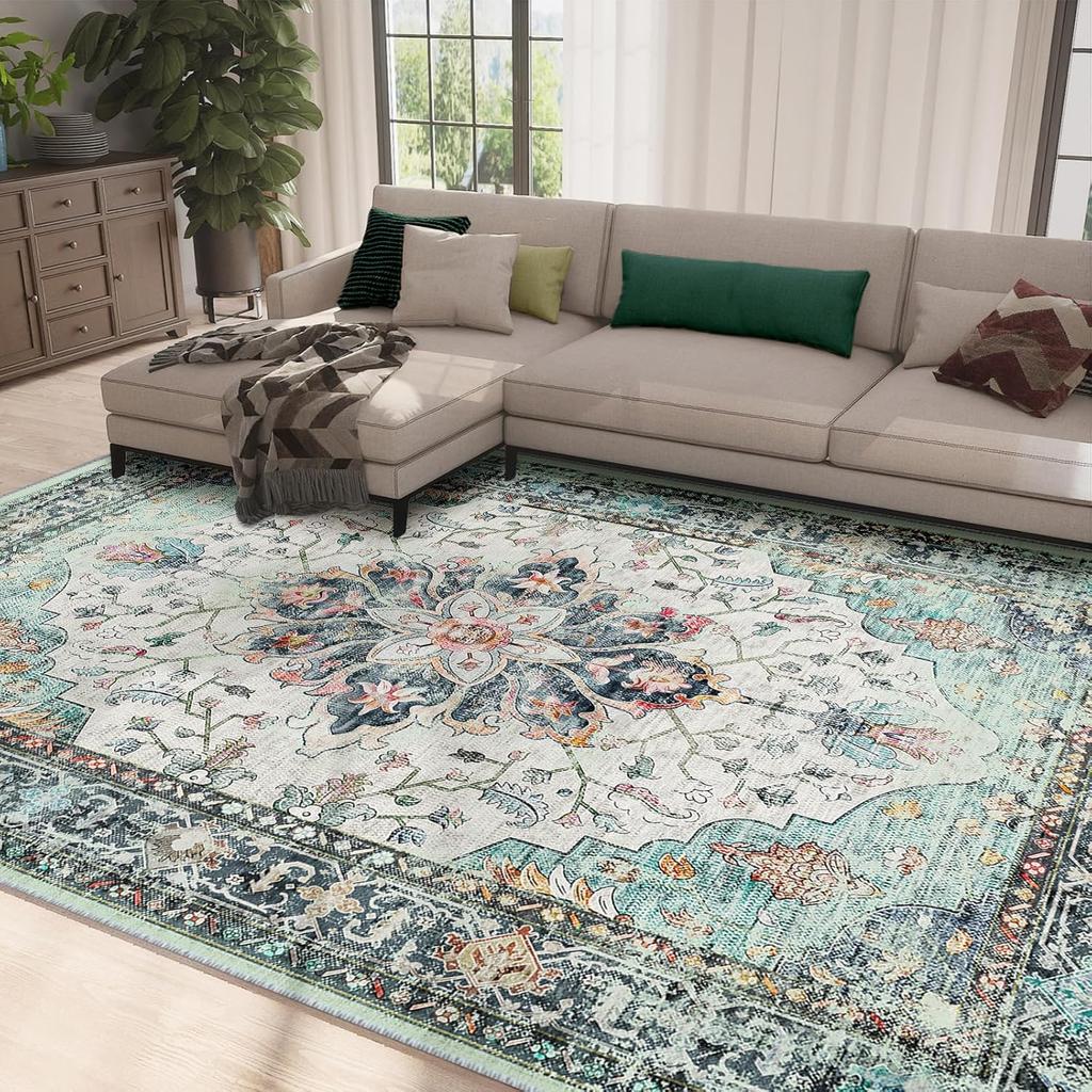 Turkish Ethnic Style Carpet Persian American Vintage Living Room Sofa Coffee Table Floor Cushion Bedroom Bedside Blanket