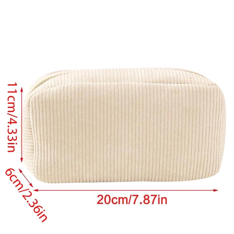 Large Corduroy Pencil Case High Capacity Pen Pouches Travel Makeup Bag Pen Organizers Storage Bag for Student Women Girl