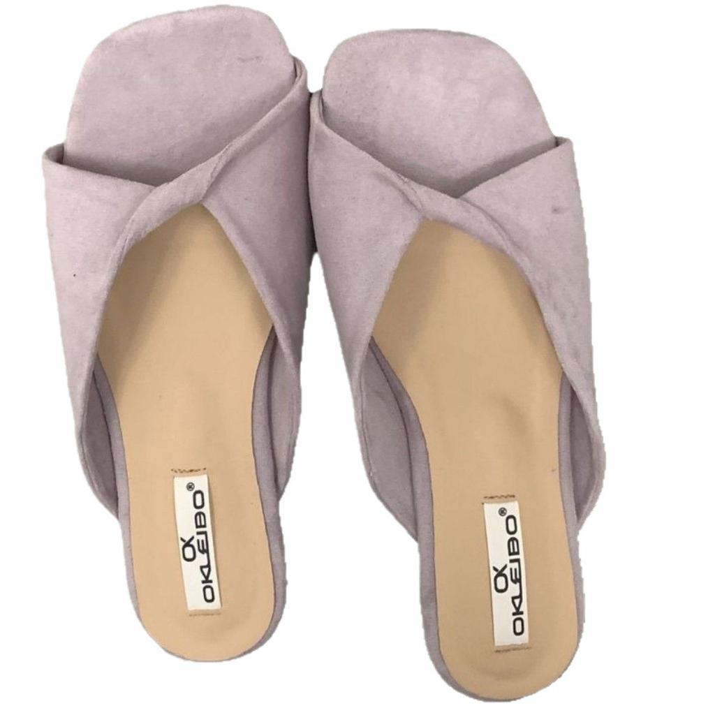Spring and summer new retro low-heeled cool slippers women's open-toed soft-soled French one-word fashion shoes