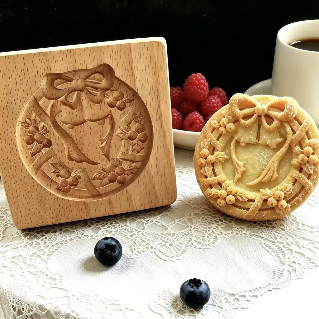 Wooden Gingerbread and Shortbread Cookie Mold Cutter