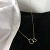 Personality Geometric Double Ring Temperament Simple Neck Chain Choker Necklace Clavicle Chain