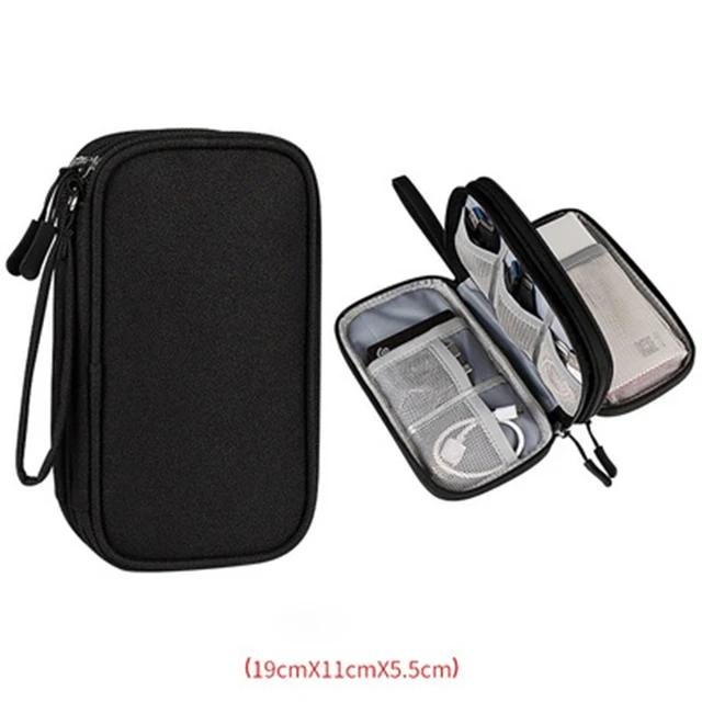 Travel Organizer Bag Cable Digital Accessories Storage Bag Portable Waterproof Double Layers Storage Bags Power Hard Drive Case