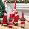 1pcs Christmas Wine Bottle Covers Cartoon Santa Snowman Knitted Red Wine Bottle Bags New Year Party Xmas Dinner Table Decoration