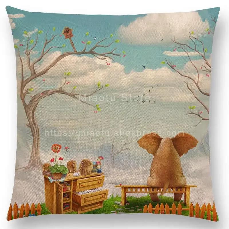 Latest Mysterious Imagine Animals Cushion Cover Forest Raven Fantasy Clouds Sky Moon Stars Earth Dream Girl Prints  Pillow Case