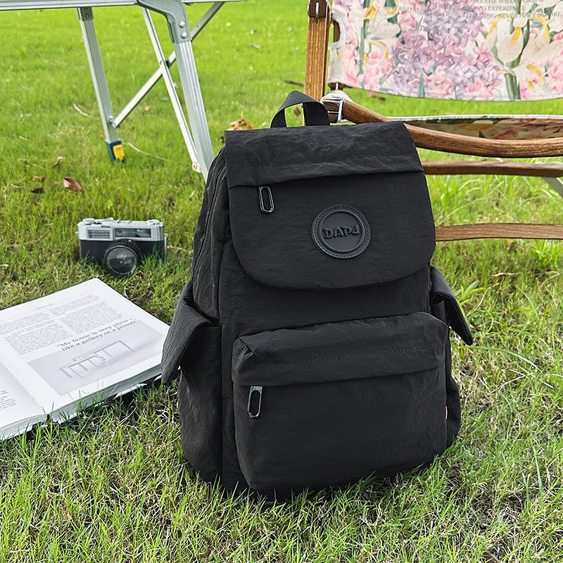 

Lightweight, fashionable and large-capacity schoolbag, backpack, simple college student versatile new travel back bag чорний