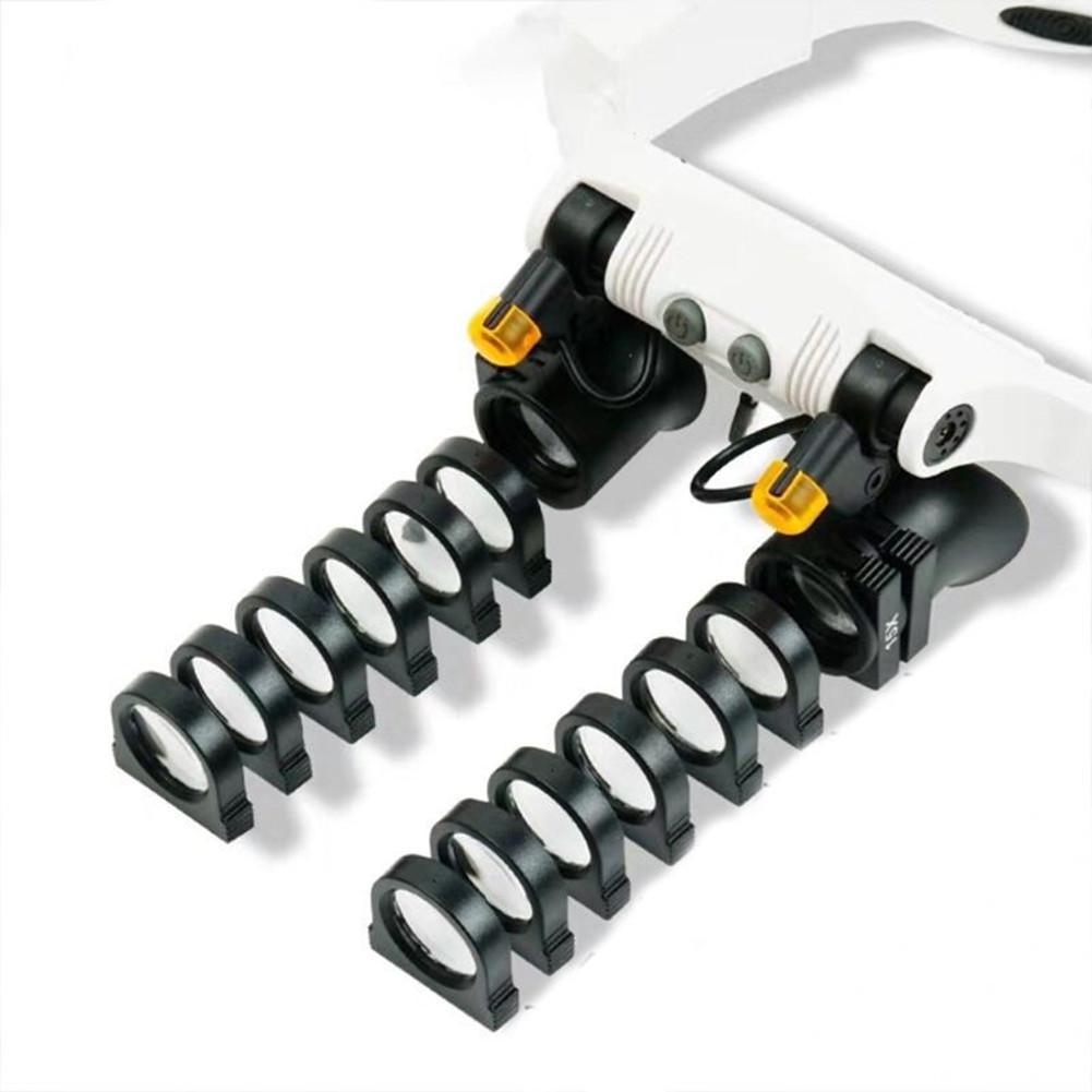 

2XLED Watch Jeweler Repair Magnifier Head-Mounted Headband Adjustable Magnifying Head Eye Glasses Loupe Lens 5.0X 6.0X 7.0X 10X United States